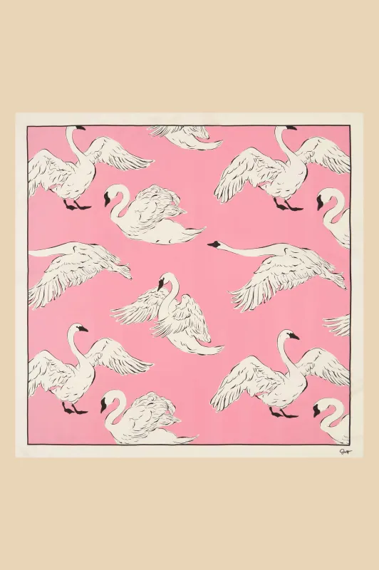 Dunaway Selene Pink Swan Scarf in Silk Twill made by Olivia von Halle