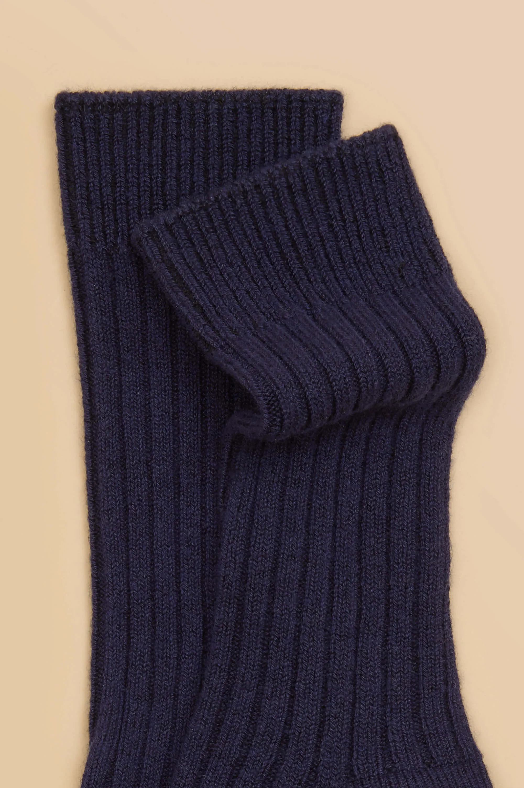 Spencer Osaka Navy Socks in Silk-Cashmere sold by Olivia von Halle product image thumbnail 3