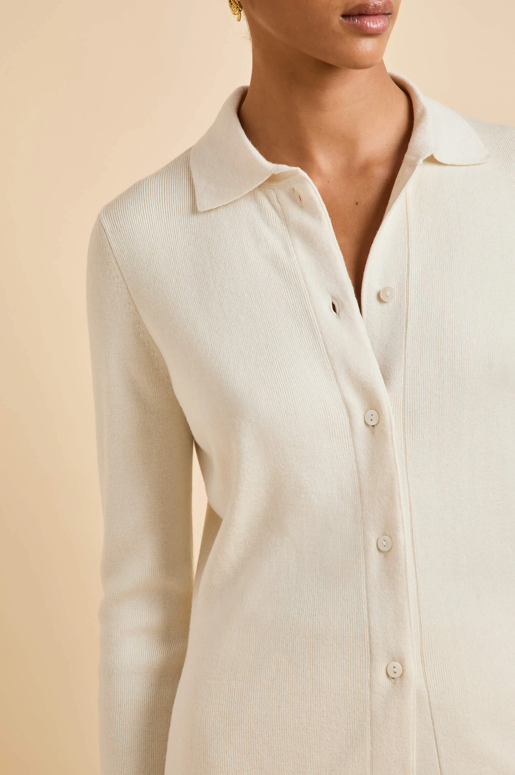 Dree Alaska Ivory Knitwear in Silk-Cashmere sold by Olivia von Halle product image thumbnail 3