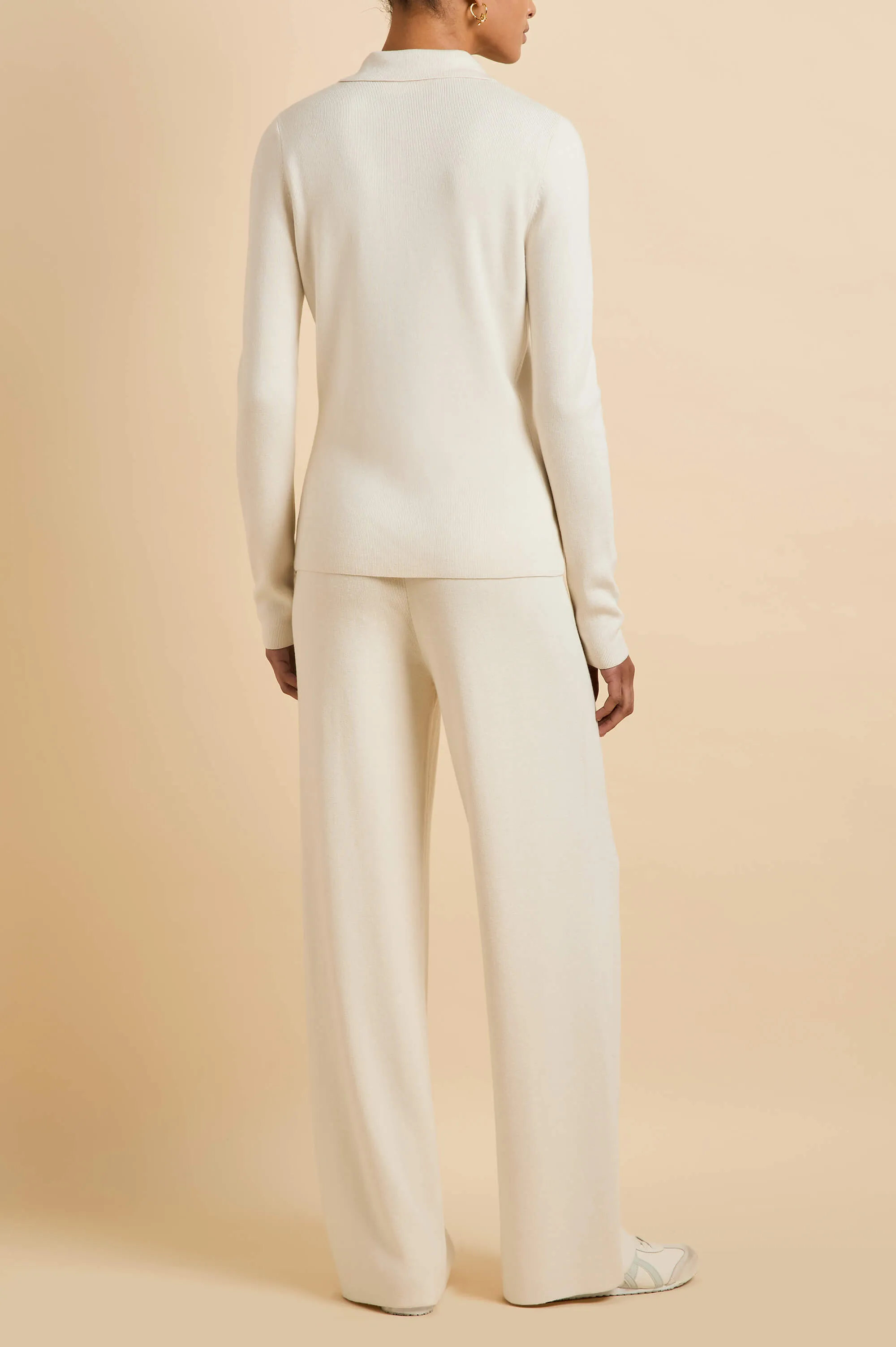 Dree Alaska Ivory Knitwear in Silk-Cashmere sold by Olivia von Halle product image thumbnail 4