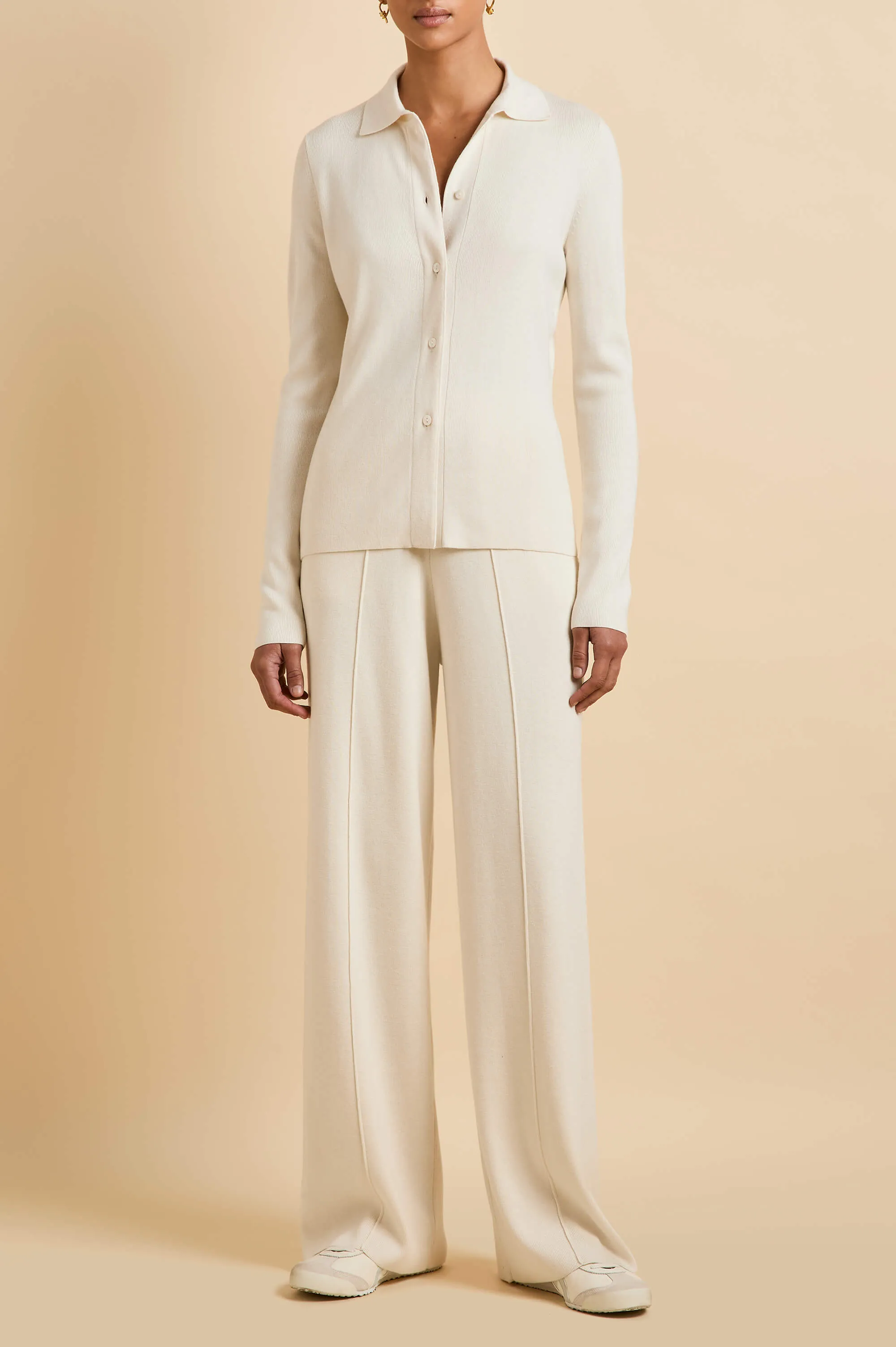 Dree Alaska Ivory Knitwear in Silk-Cashmere sold by Olivia von Halle