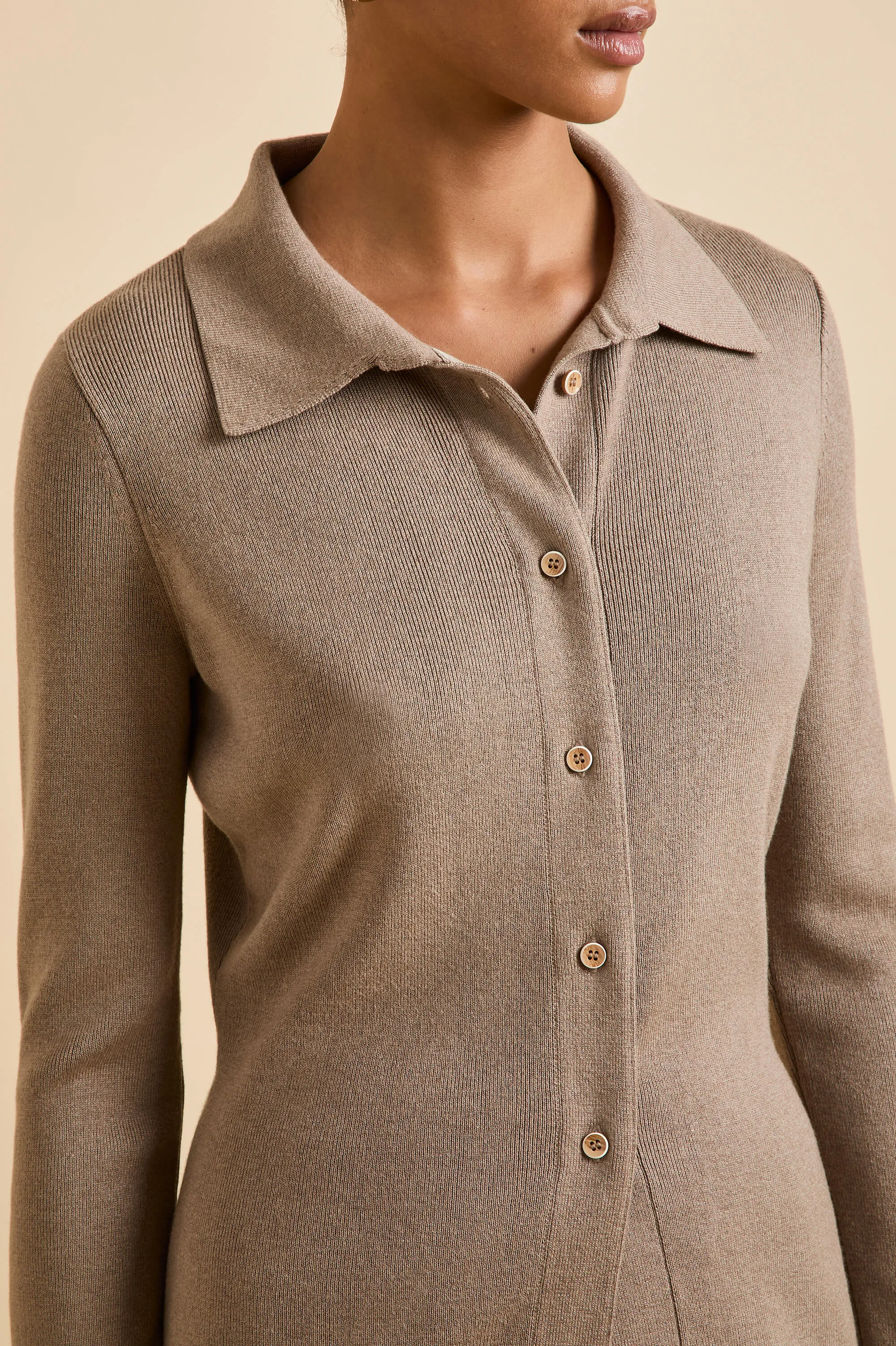 Dree Dallas Beige Knitwear in Silk-Cashmere sold by Olivia von Halle product image thumbnail 3