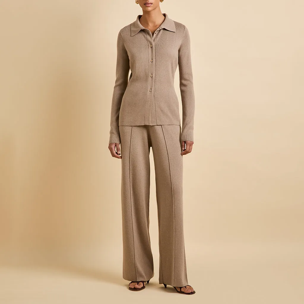 Dree Dallas Beige Knitwear in Silk-Cashmere sold by Olivia von Halle product image thumbnail 2