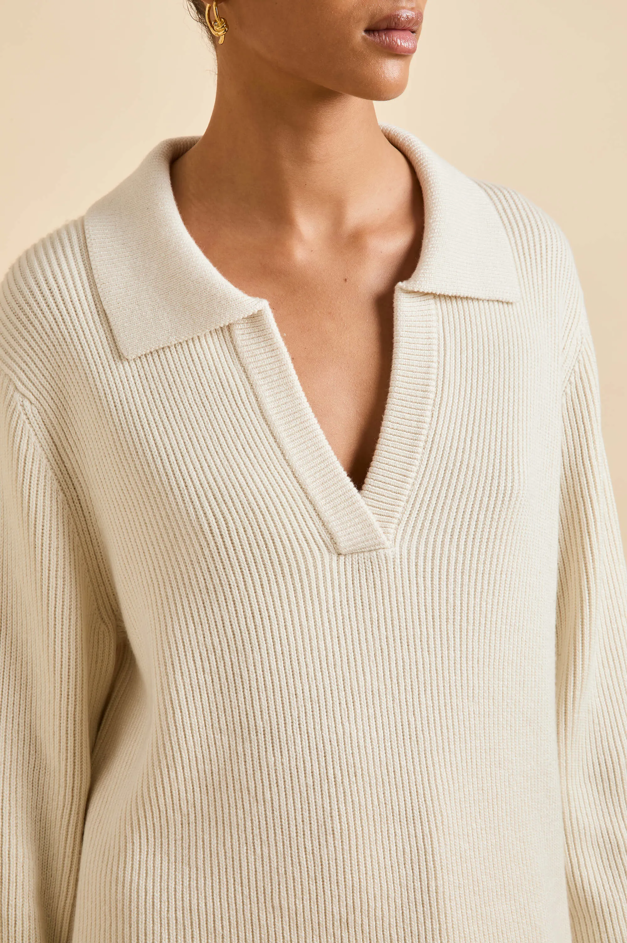 Hutton Alaska Ivory Knitwear in Silk-Cashmere sold by Olivia von Halle product image thumbnail 4