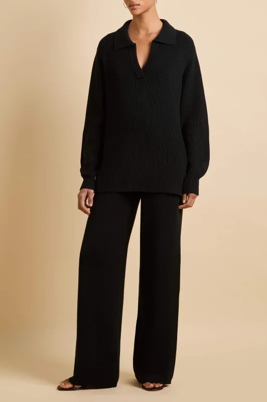 Hutton Berlin Black Knitwear in Silk-Cashmere made by Olivia von Halle