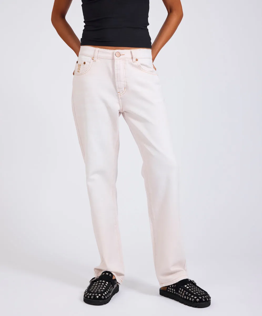 Austins Mid Waist Relaxed Straight Leg Jeans - Pink Tint sold by One Teaspoon product image thumbnail 3