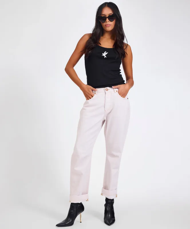 Bandits Low Waist Boyfriend Denim Jeans - Pink Tint sold by One Teaspoon