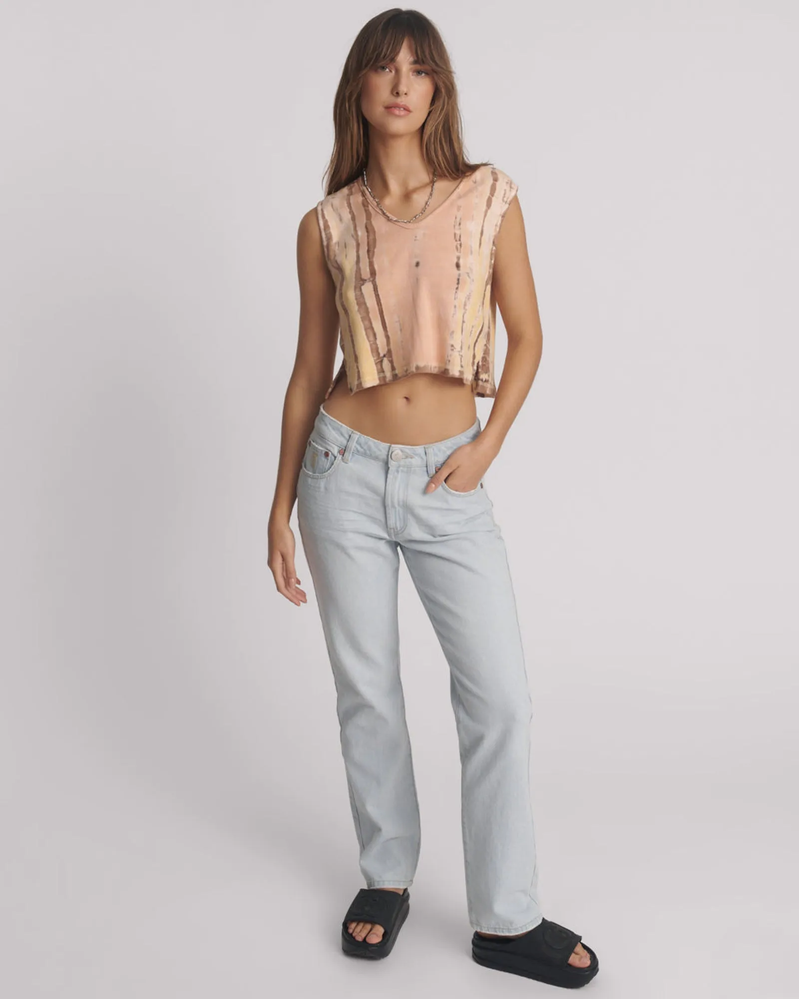 Gloria Tropical V-Front Rib Tank Top - Yellow sold by One Teaspoon product image thumbnail 5