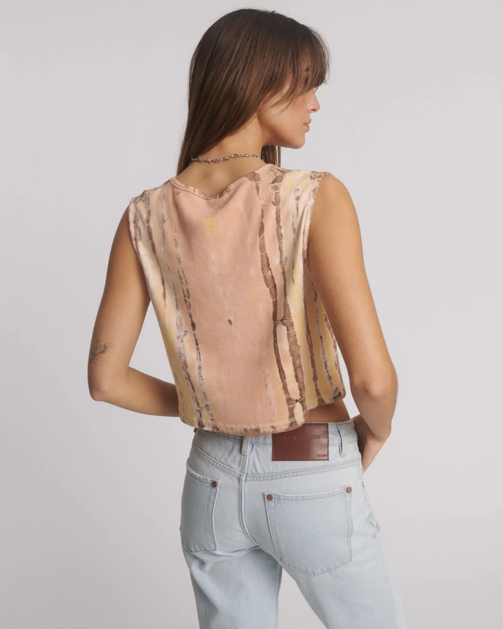 Gloria Tropical V-Front Rib Tank Top - Yellow sold by One Teaspoon product image thumbnail 3