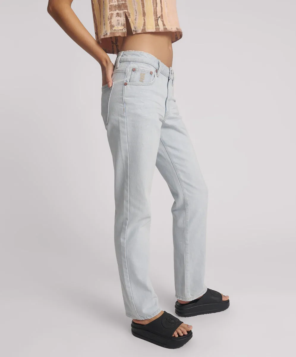 Truckers Mid Waist Straight Leg Denim Jeans - Bel Air Blue sold by One Teaspoon product image thumbnail 5