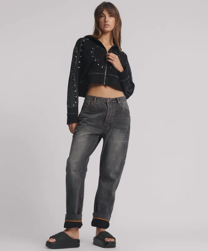 Bandits Low Waist Boyfriend Denim Jeans - Worn Black sold by One Teaspoon