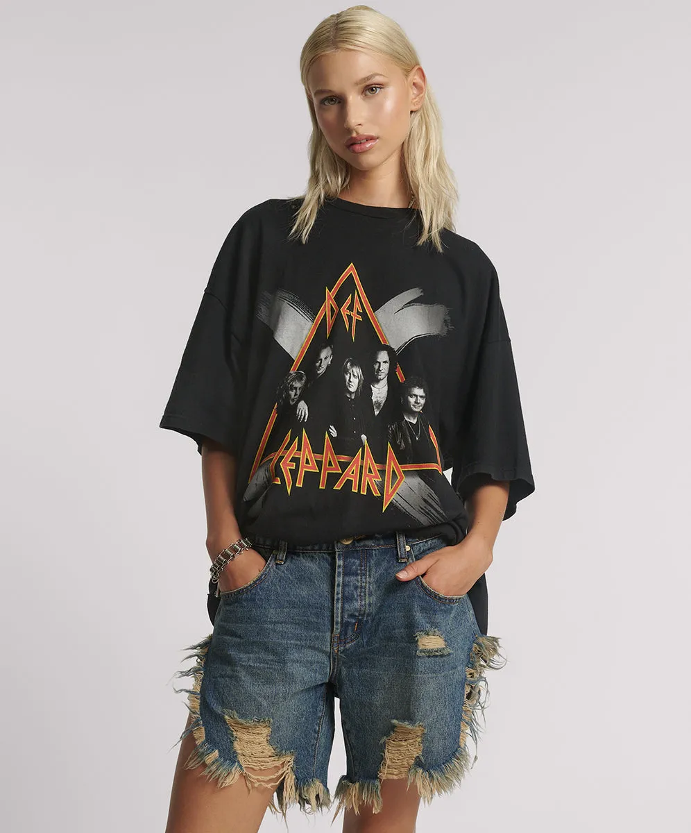 Frankies Low Waist Long Length Denim Shorts - Dirty Blue Love sold by One Teaspoon