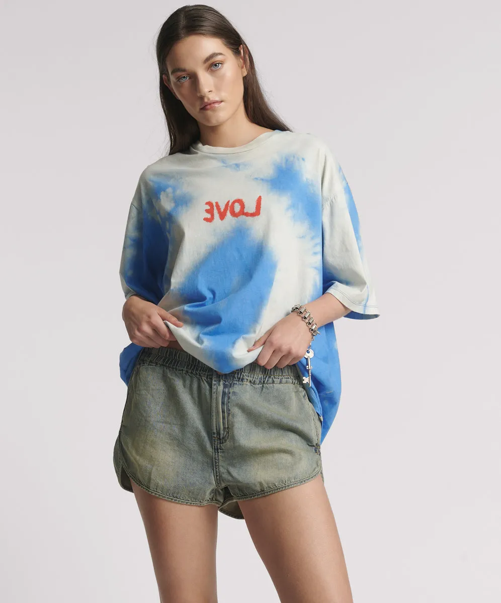 Dylan Low Waist 70s Elasticated Denim Shorts - Blue Sand sold by One Teaspoon