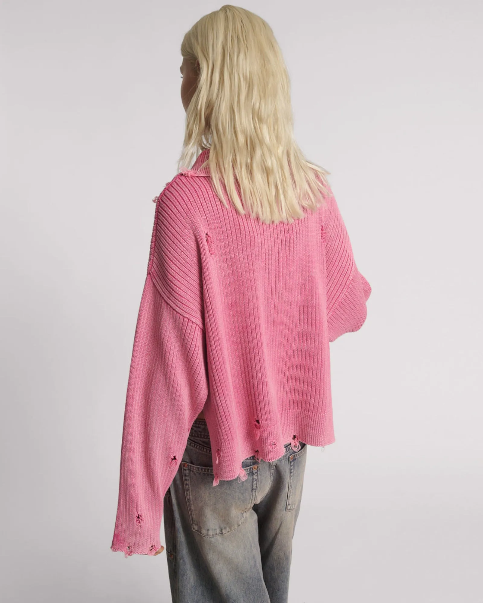 Rib College Pullover Sweater - Pink sold by One Teaspoon product image thumbnail 2