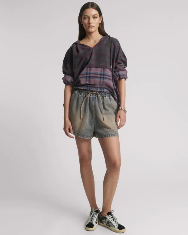 Boxer Low Waist Denim Shorts - Island Blue sold by One Teaspoon