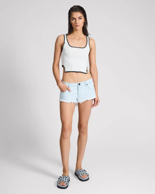 Bonitas Low Waist Denim Shorts - Xanthe Light Blue sold by One Teaspoon