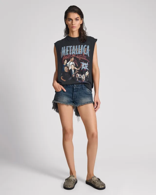 Bonitas Low Waist Denim Shorts - Fox Black sold by One Teaspoon