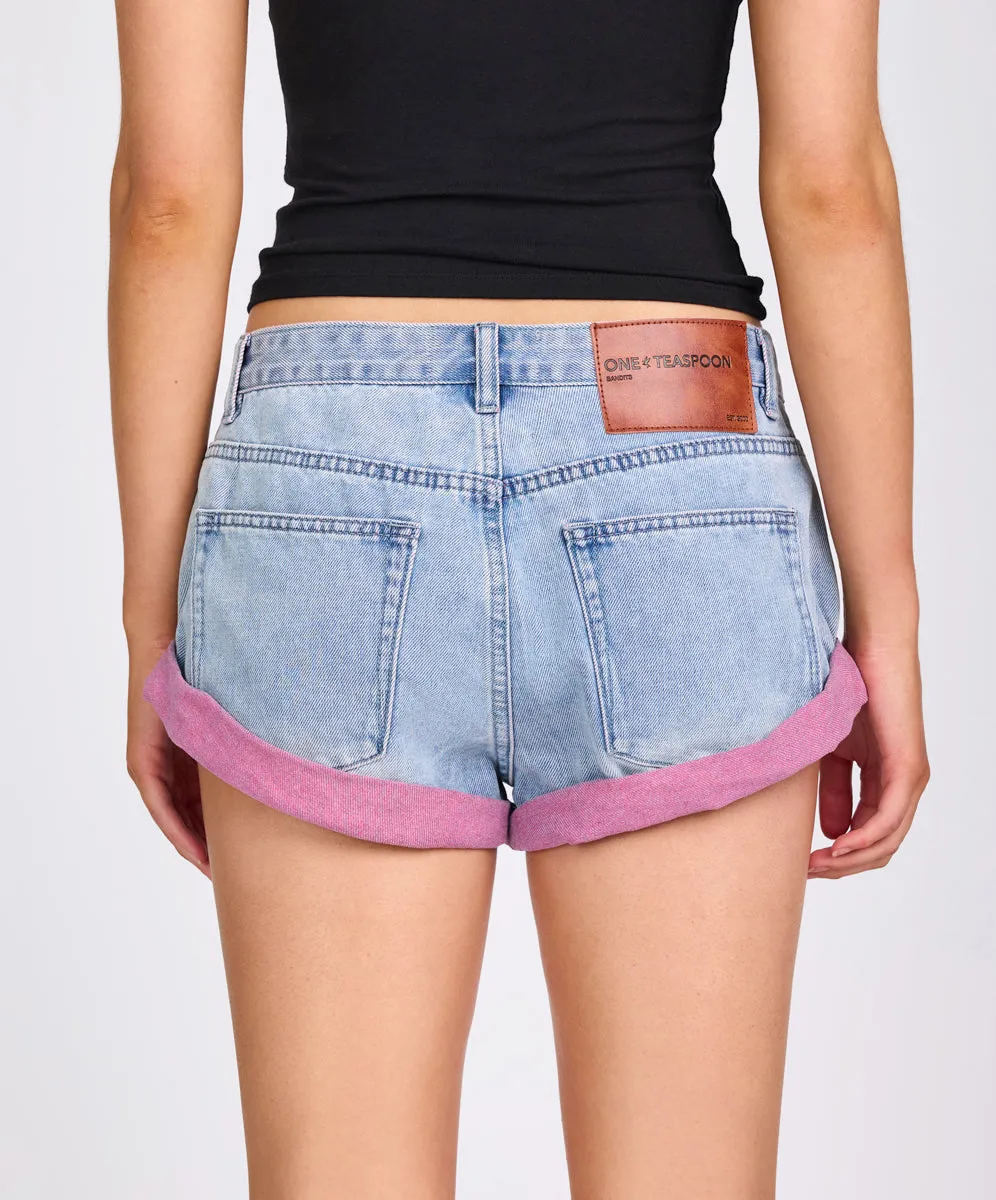 Bandits Low Waist Denim Shorts - Cheeky Blue sold by One Teaspoon product image thumbnail 5