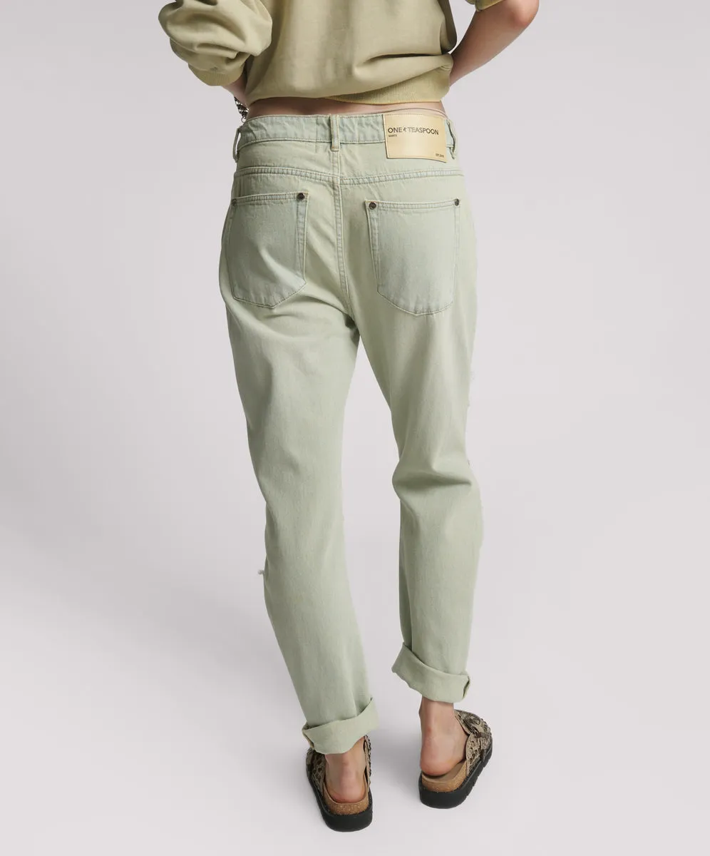 Saints Low Waist Boyfriend Denim Jeans - Sundae sold by One Teaspoon product image thumbnail 4