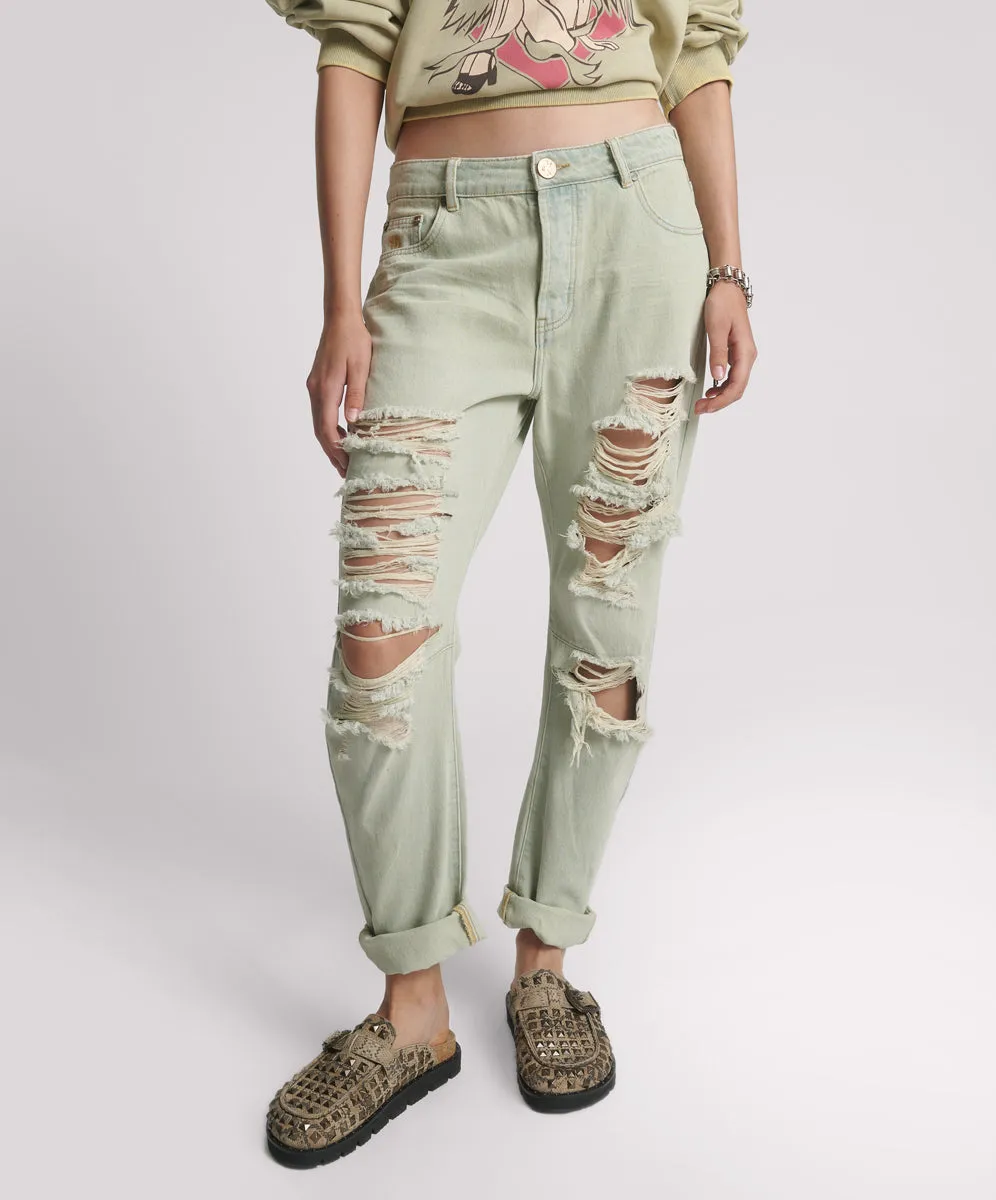 Saints Low Waist Boyfriend Denim Jeans - Sundae sold by One Teaspoon product image thumbnail 2