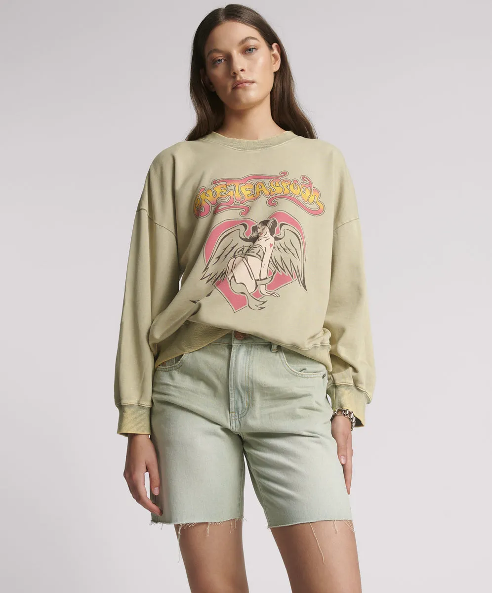 Jacksons Mid Waist Wide Leg Denim Shorts - Sundae sold by One Teaspoon product image thumbnail 2