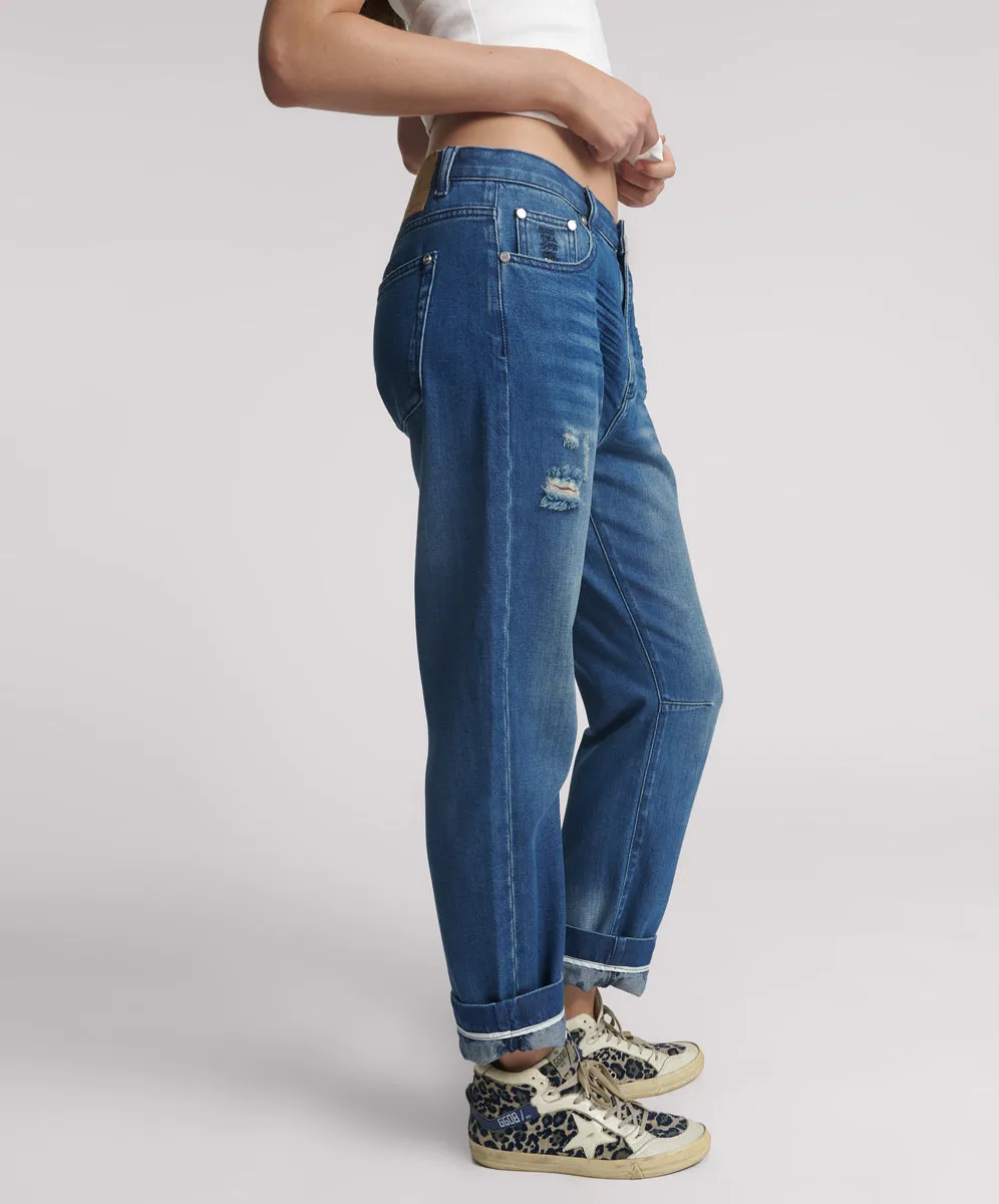 Bandits Low Waist Boyfriend Denim Jeans - Rosewood sold by One Teaspoon product image thumbnail 5