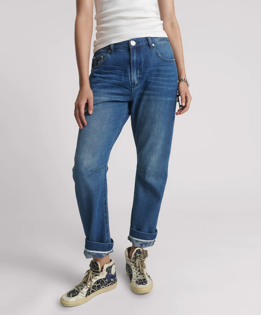 Bandits Low Waist Boyfriend Denim Jeans - Rosewood sold by One Teaspoon product image thumbnail 2