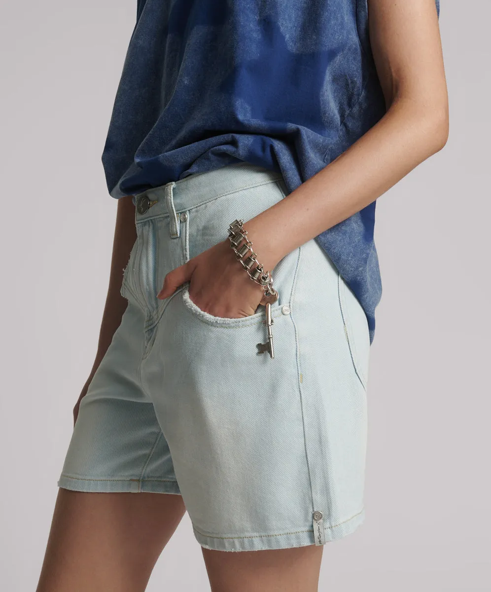 Kinks Mid Waist Long Length Denim Shorts - Le Surf sold by One Teaspoon product image thumbnail 3