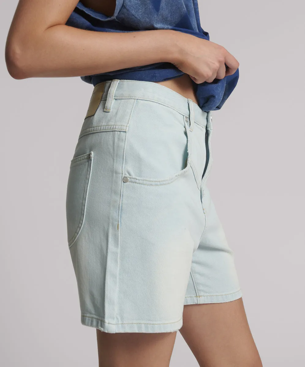 Kinks Mid Waist Long Length Denim Shorts - Le Surf sold by One Teaspoon product image thumbnail 4