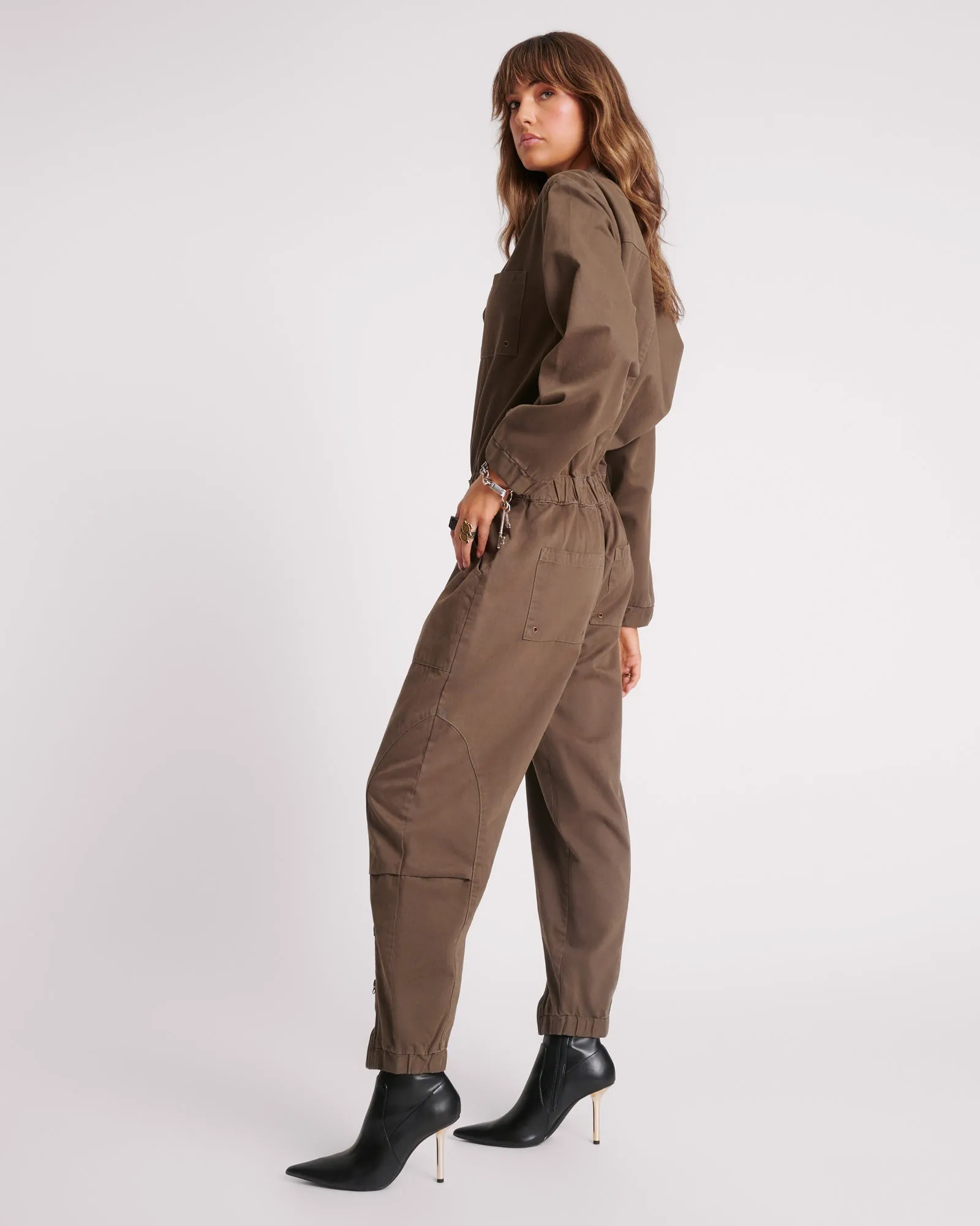 Dark Romance Jumpsuit - Dark Khaki sold by One Teaspoon product image thumbnail 2