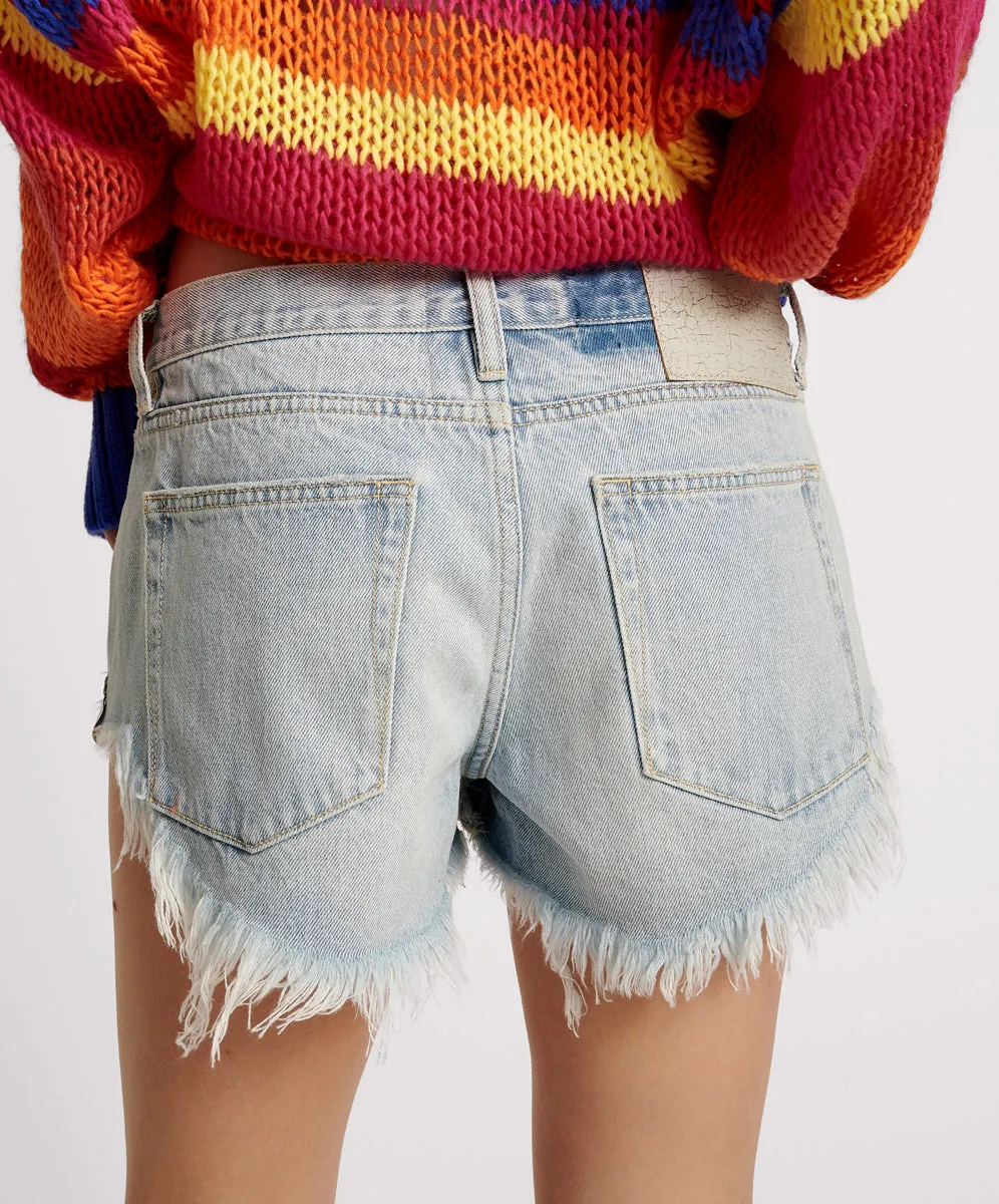 Bonitas Low Waist Denim Shorts - Fleetwood Blue sold by One Teaspoon product image thumbnail 4