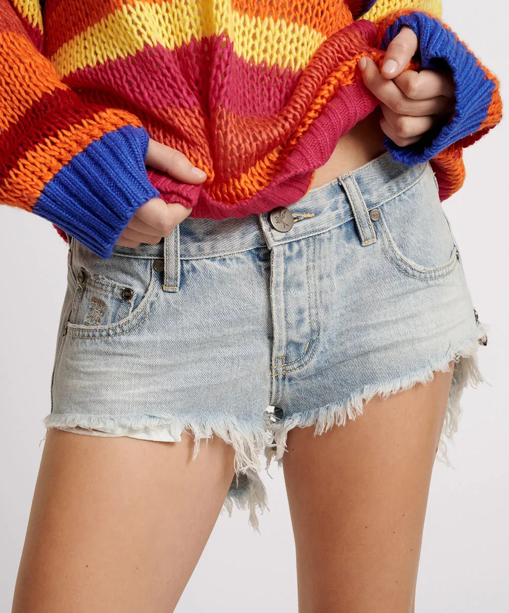 Bonitas Low Waist Denim Shorts - Fleetwood Blue sold by One Teaspoon product image thumbnail 3