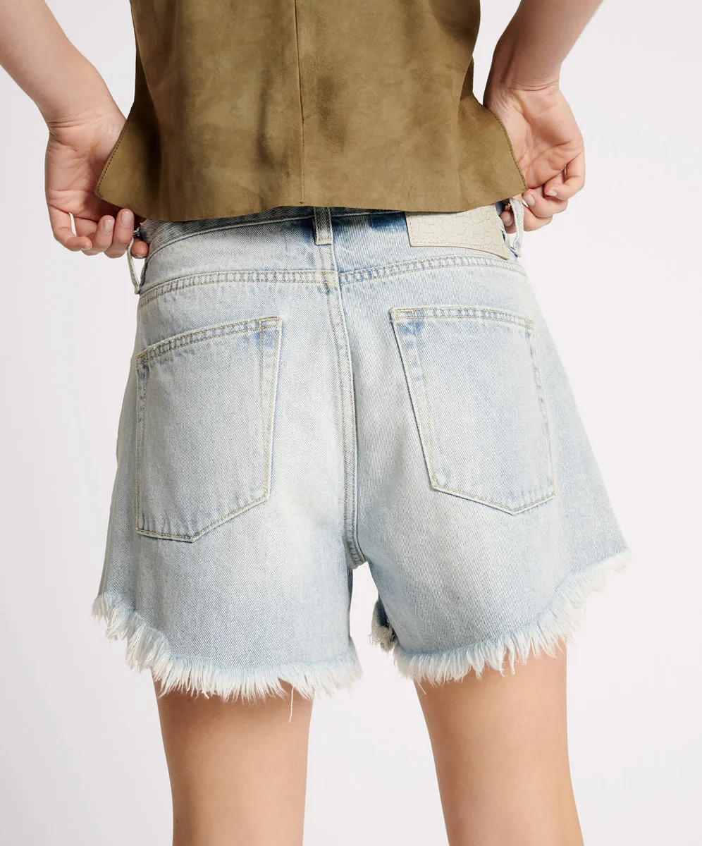 Truckers Mid Waist Relaxed Denim Shorts - Fleetwood sold by One Teaspoon product image thumbnail 4