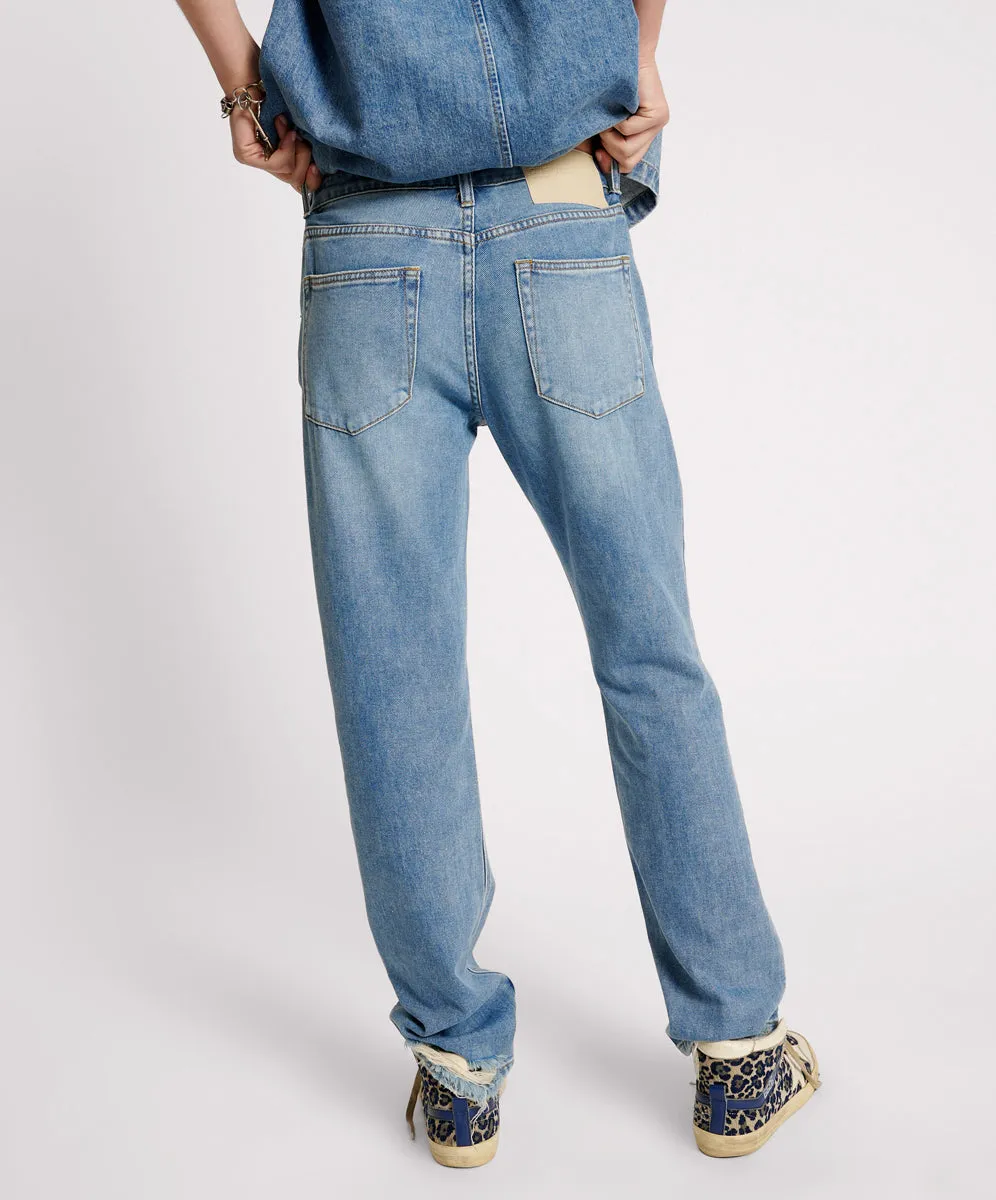 Truckers Mid Waist Straight Leg Denim Jeans - Blue Rapture sold by One Teaspoon product image thumbnail 4