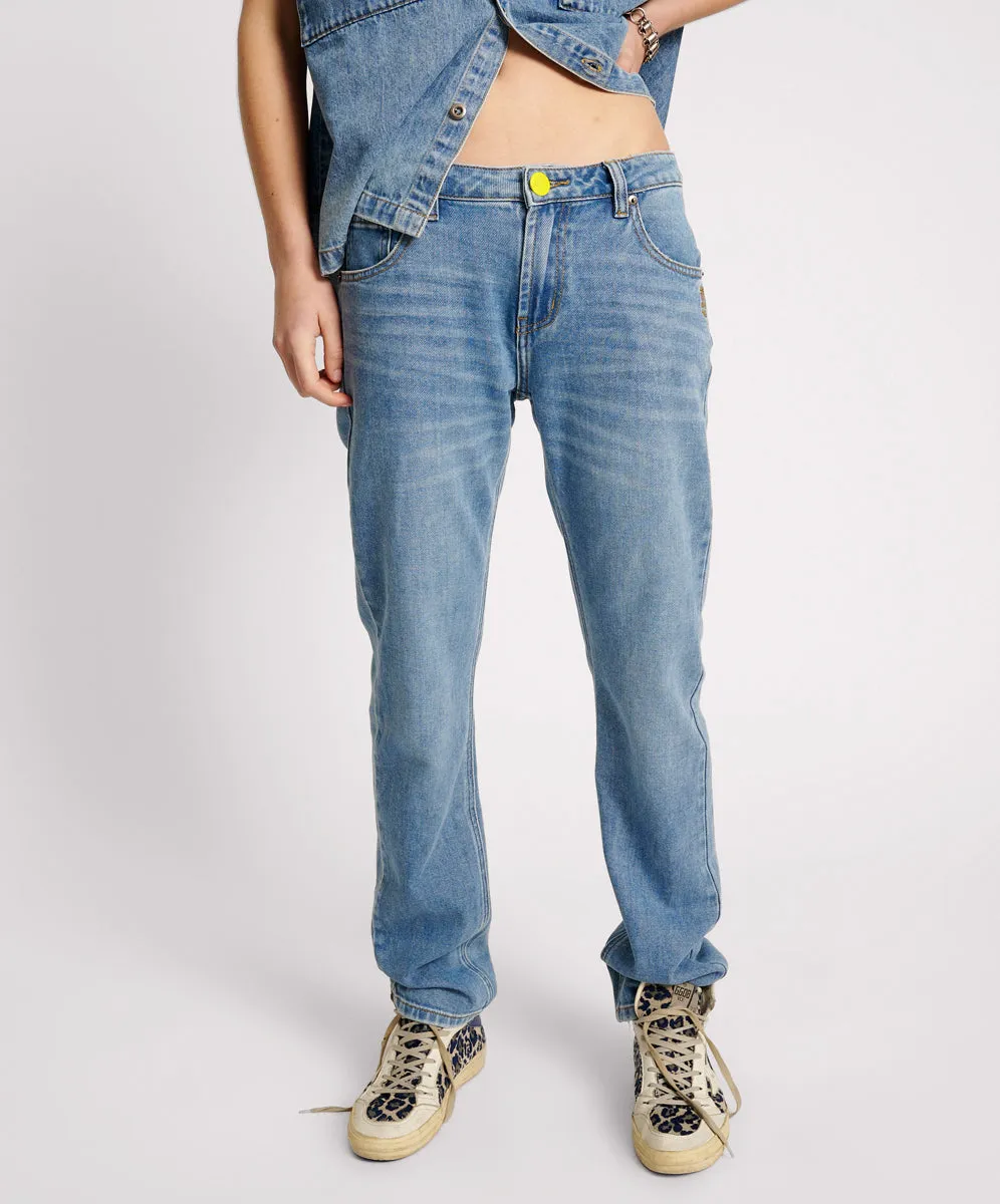 Truckers Mid Waist Straight Leg Denim Jeans - Blue Rapture sold by One Teaspoon product image thumbnail 2