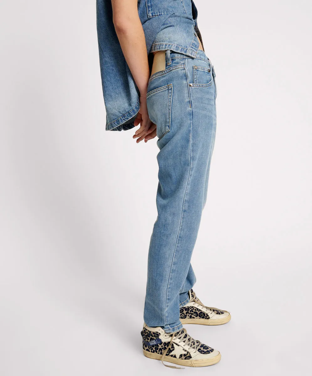 Truckers Mid Waist Straight Leg Denim Jeans - Blue Rapture sold by One Teaspoon product image thumbnail 5