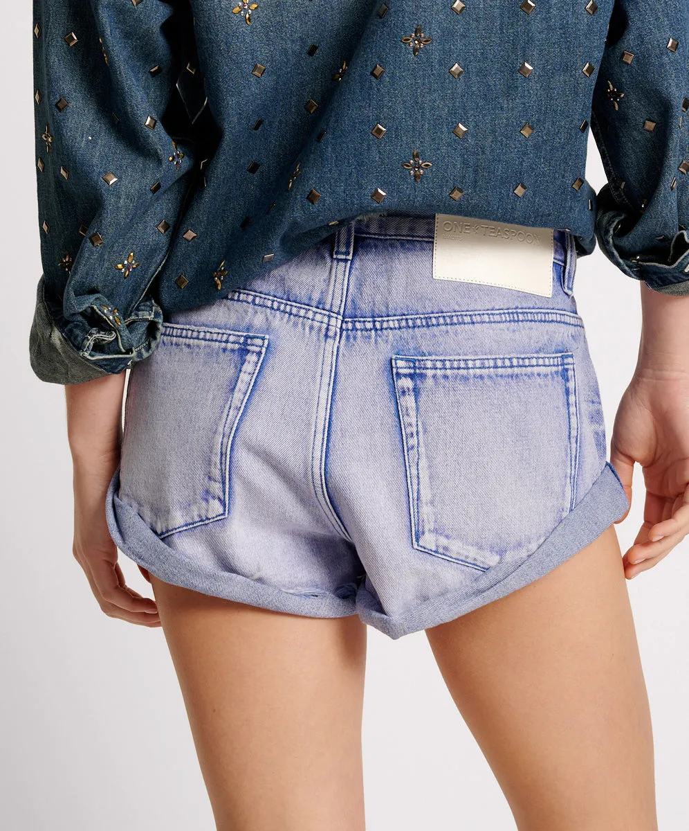 Bandits Low Waist Denim Shorts - Cupid Blue sold by One Teaspoon product image thumbnail 4