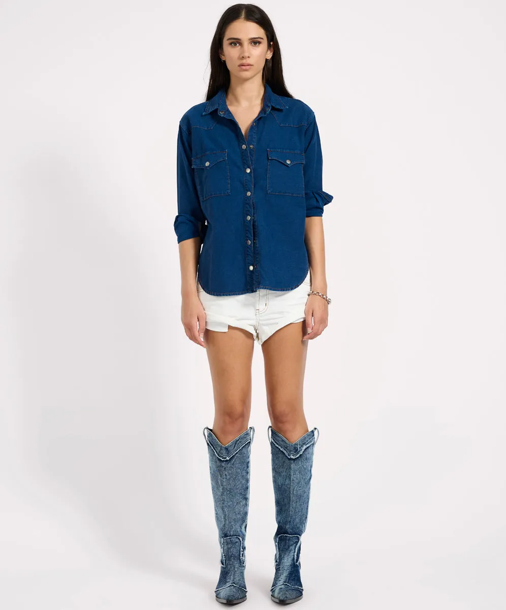 Bandits Low Waist Denim Shorts - White Beauty sold by One Teaspoon product image thumbnail 5