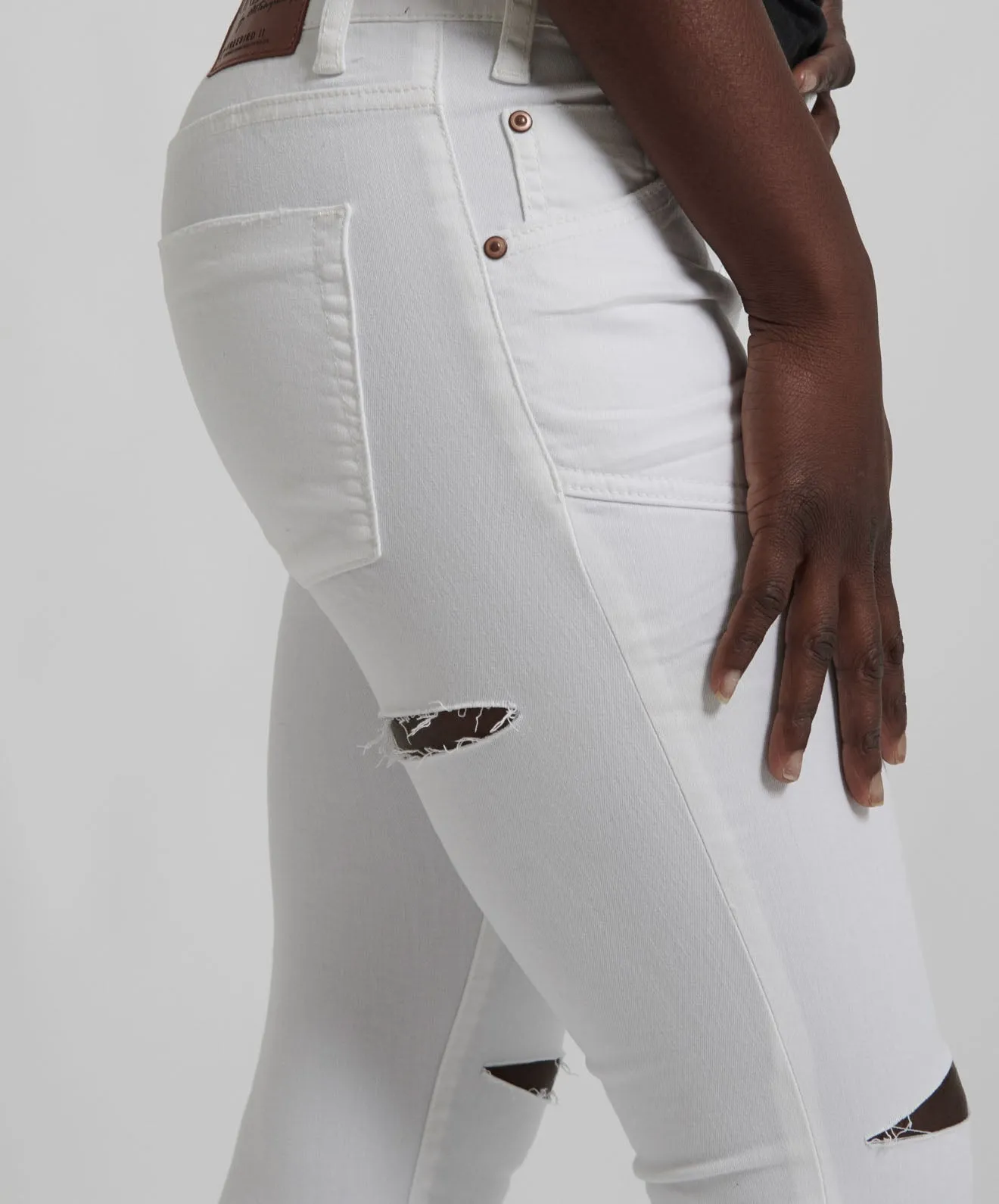 Freebirds II Low Waist Stretch Skinny Denim Jeans - Premium White sold by One Teaspoon product image thumbnail 5