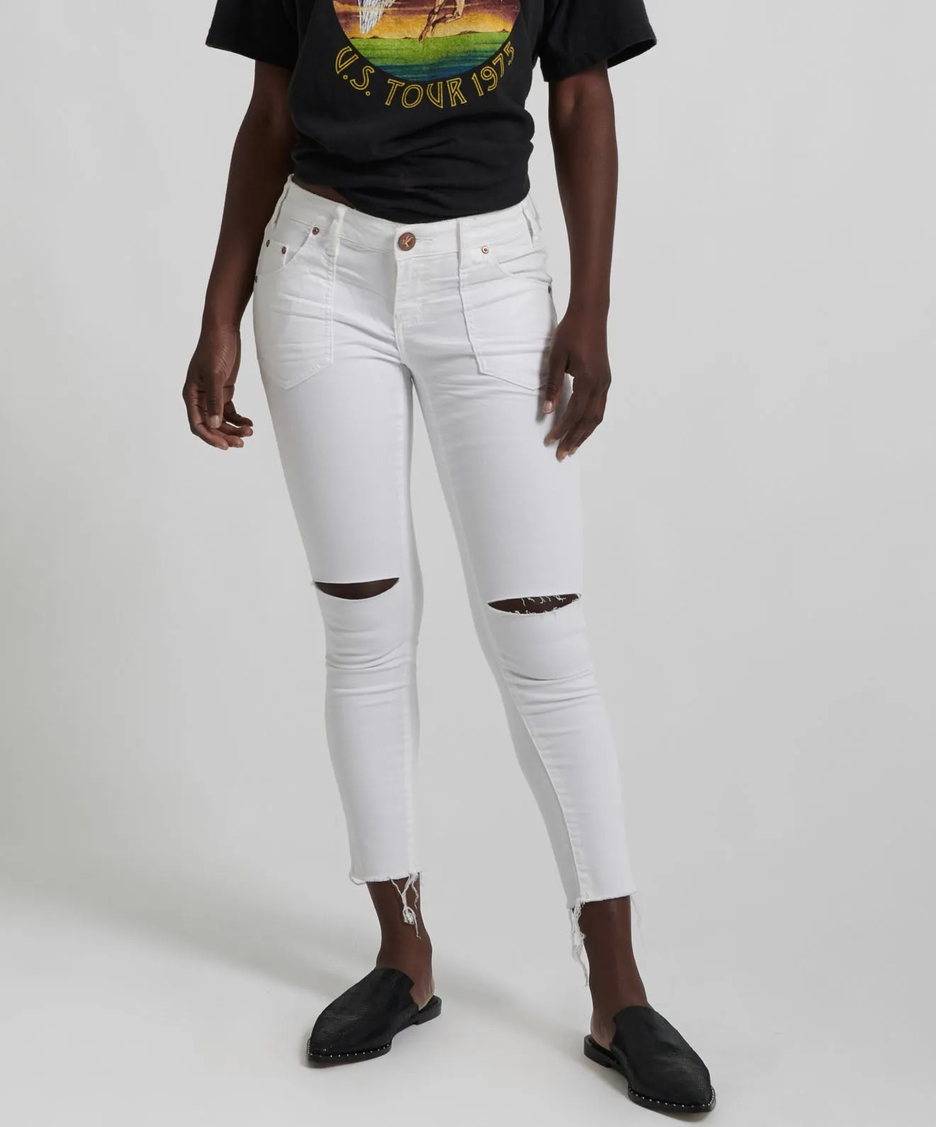 Freebirds II Low Waist Stretch Skinny Denim Jeans - Premium White sold by One Teaspoon product image thumbnail 2