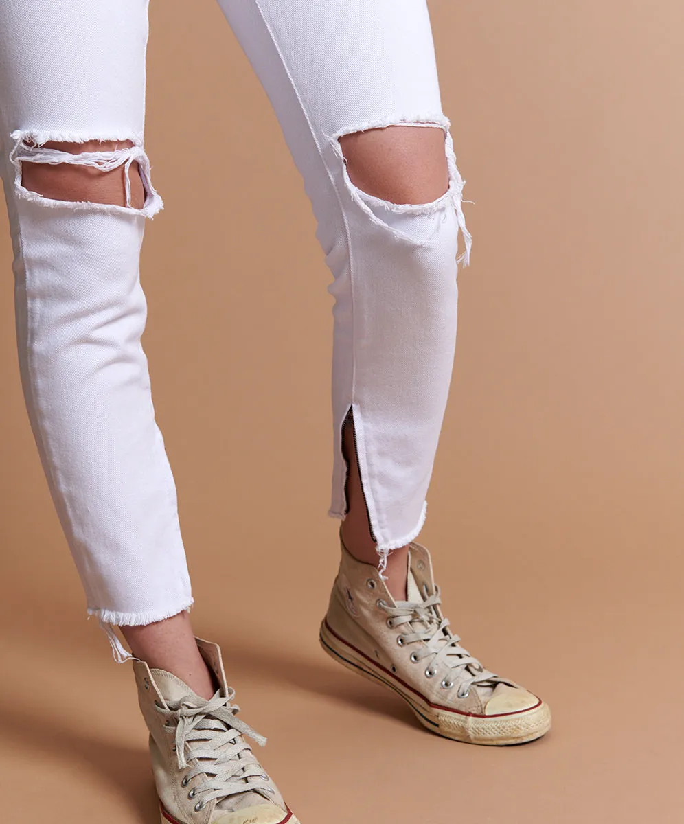 Freebirds High Waist Rigid Skinny Denim Jeans - White Beauty sold by One Teaspoon product image thumbnail 5
