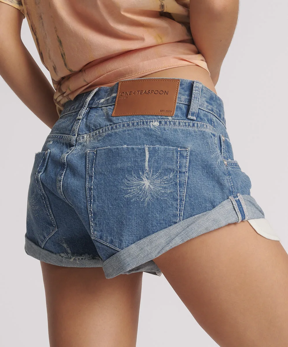 Bandits Low Waist Denim Shorts - Malibu Blue sold by One Teaspoon product image thumbnail 5