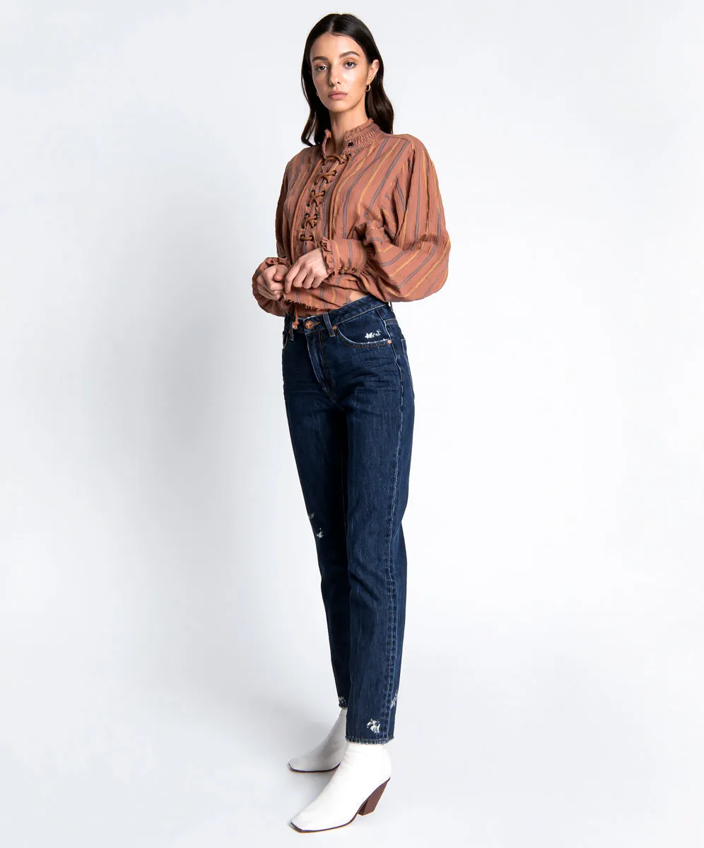 Awesome Baggies High Waist Straight Leg Denim Jeans - Virgin Blue sold by One Teaspoon product image thumbnail 2