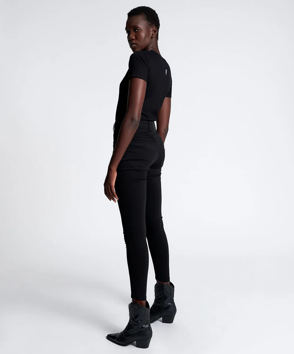 Preachers High Waist Skinny Stretch Denim Jeans - Jett Black sold by One Teaspoon product image thumbnail 3