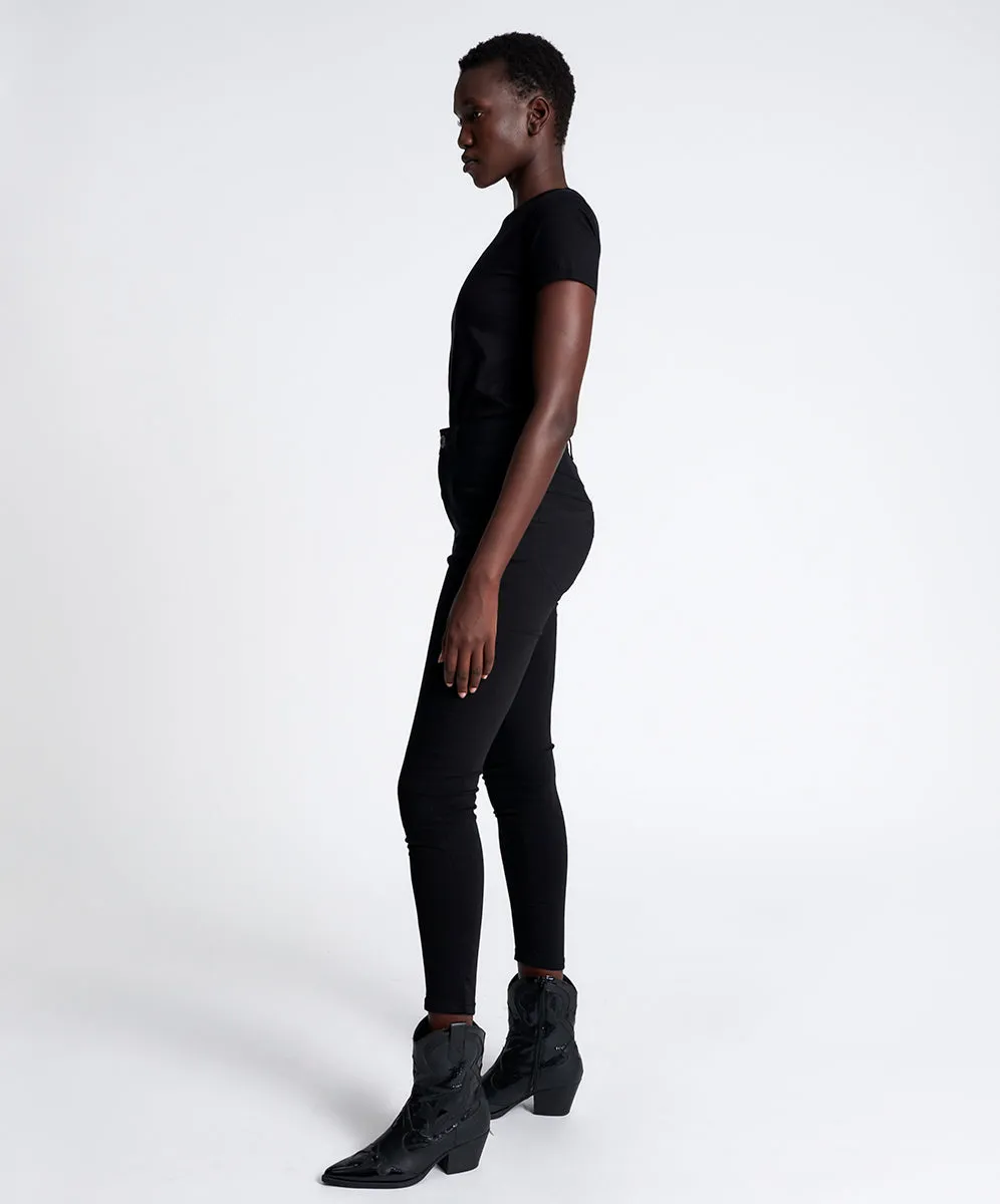 Preachers High Waist Skinny Stretch Denim Jeans - Jett Black sold by One Teaspoon product image thumbnail 2