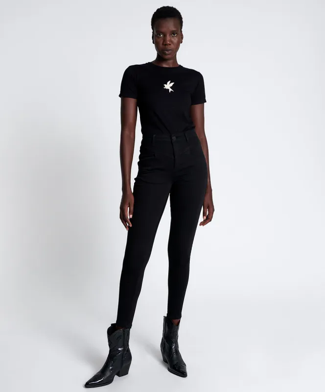 Preachers High Waist Skinny Stretch Denim Jeans - Jett Black sold by One Teaspoon