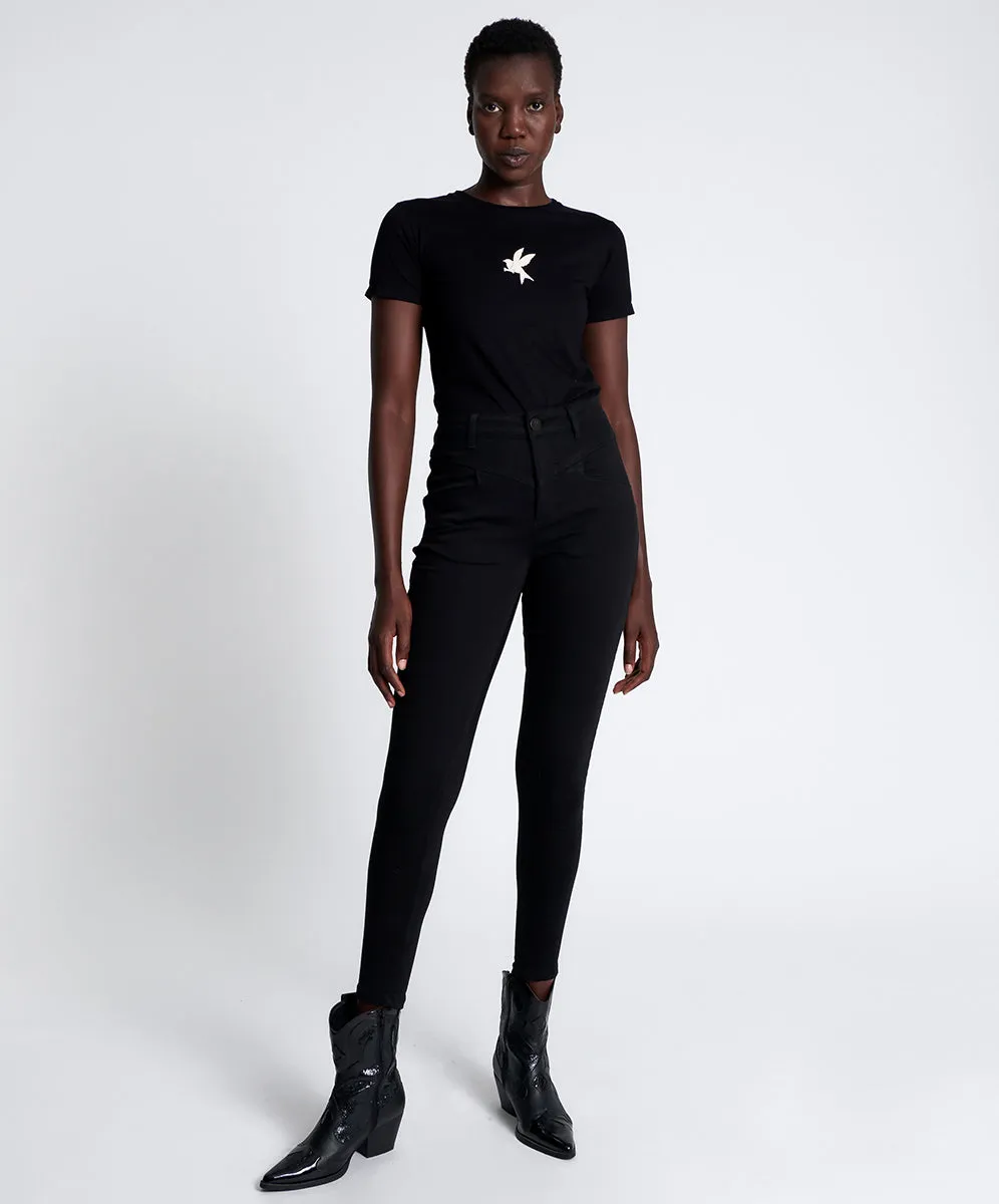 Preachers High Waist Skinny Stretch Denim Jeans - Jett Black sold by One Teaspoon