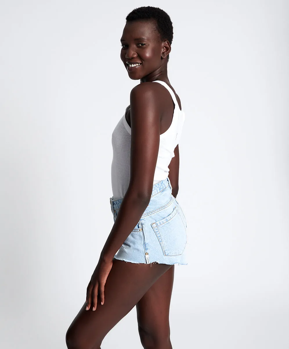 The One High Waist Cheeky Denim Shorts - Best Blue sold by One Teaspoon product image thumbnail 5