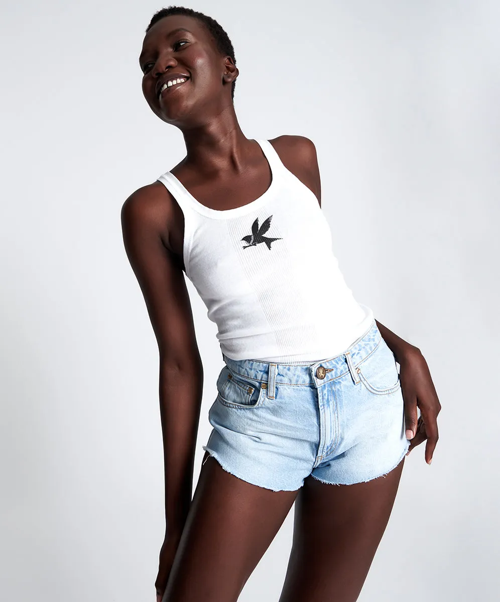 The One High Waist Cheeky Denim Shorts - Best Blue sold by One Teaspoon product image thumbnail 2