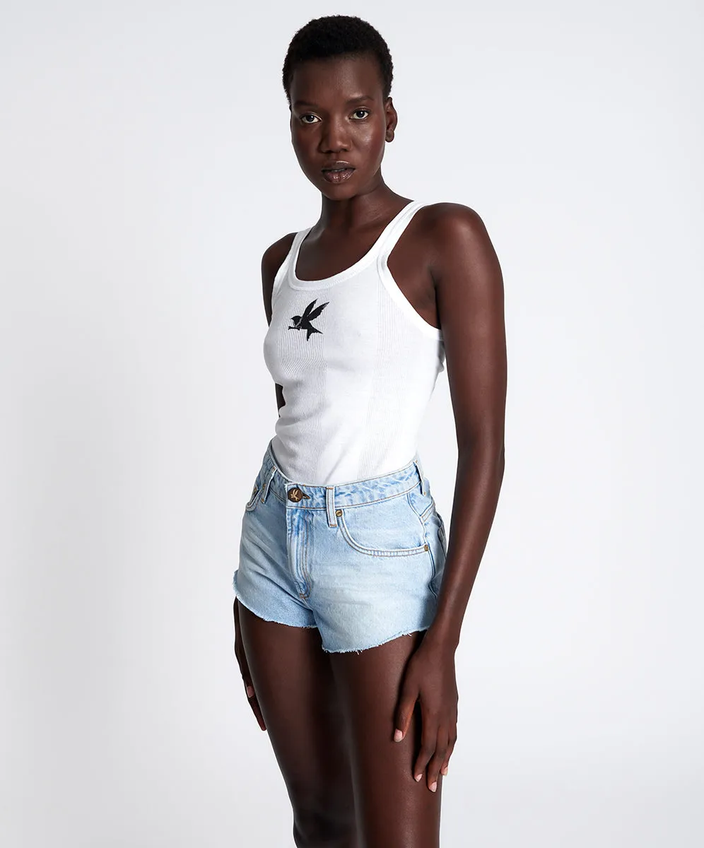 The One High Waist Cheeky Denim Shorts - Best Blue sold by One Teaspoon product image thumbnail 3